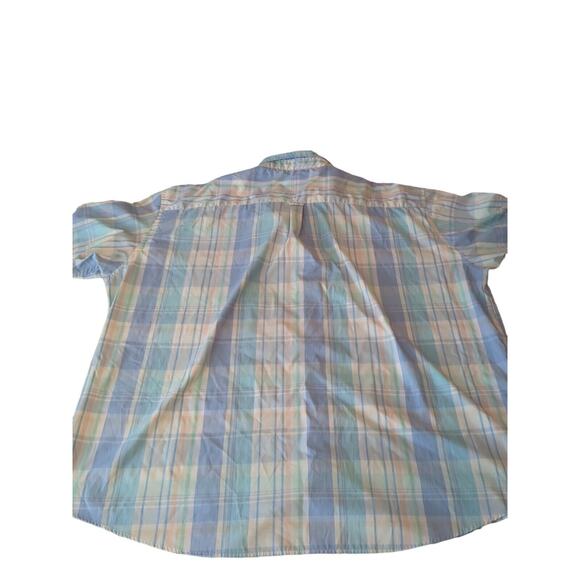IZOD Big & Tall Short Sleeve Button Down Plaid Shirt Size 5XLT - Picture 2 of 6